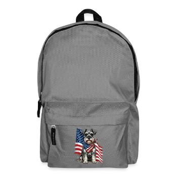 Patriotic Schnauzer Stars Stripes Dog Pride - Backpack - elephant grey - Front