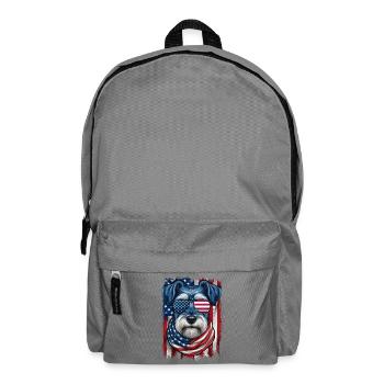 Patriotischer US-Schnauzer Stars Stripes Pride - Rucksack - Mittelgrau - Vorne