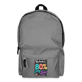  My Brain Is 80% Song Lyrics Musikliebhaber - Rucksack - Mittelgrau - Vorne