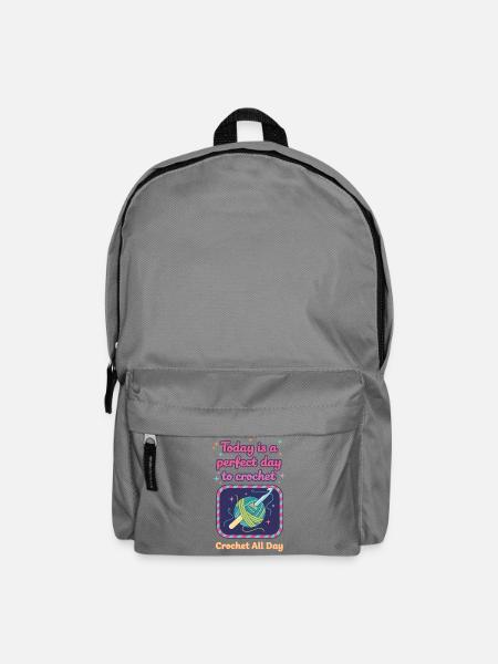 Heute ist ein perfekter Tag, um den ganzen Tag zu häkeln - Rucksack - Mittelgrau