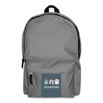 Strandliebe – Küstenposter Minimalistisch - Rucksack - Mittelgrau - Vorne