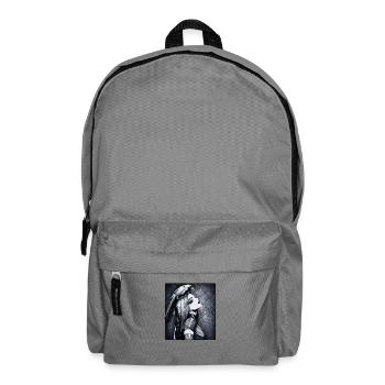 Rabenporträt Gothic Stil - Rucksack - Mittelgrau - Vorne