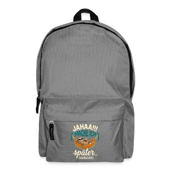 Faultier Jahaa Mache Ich Später Vielleicht - Rucksack - Mittelgrau - Vorne