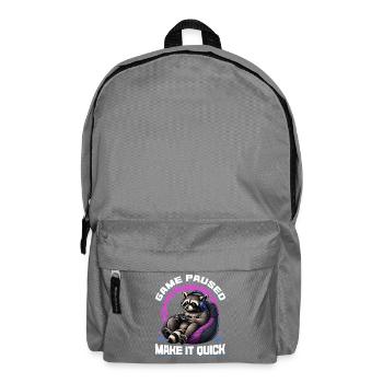 Gamer Gaming Raccoon Video Game - Backpack - elephant grey - Front