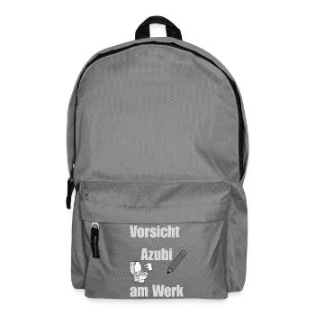 Vorsicht Azubi am Werk / Lustiges Azubi Design  - Rucksack - Mittelgrau - Vorne