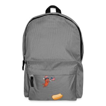 Hotdog jumps into the bun – Hotdog for the 4th of July - Backpack - elephant grey - Front