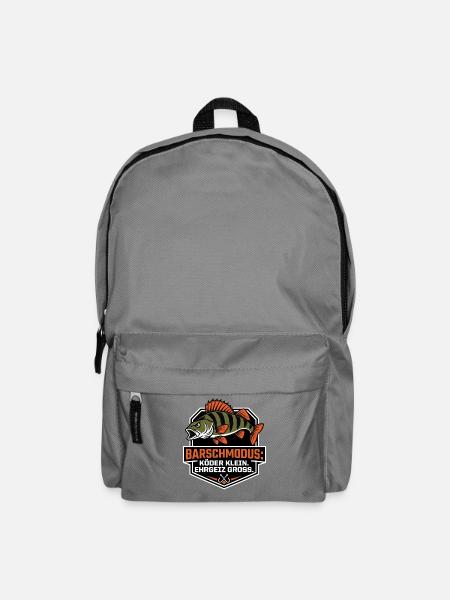 Barschmodus – Barschangler Raubfisch Spruch - Rucksack - Mittelgrau