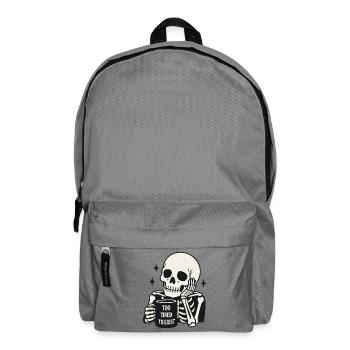 Too Tired To Exist Skeleton Coffee Mug - Backpack - elephant grey - Front