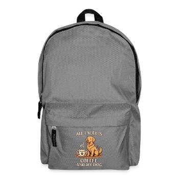 All I Need Is Coffee and My Dog - Backpack - elephant grey - Front