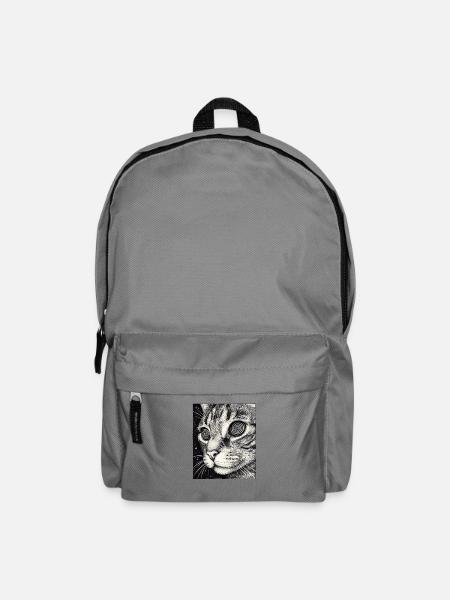 Hypnotischer Katzenblick im All - Rucksack - Mittelgrau