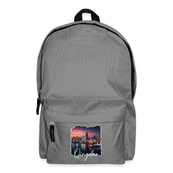 Qingdao Abend Skyline - Rucksack - Mittelgrau - Vorne