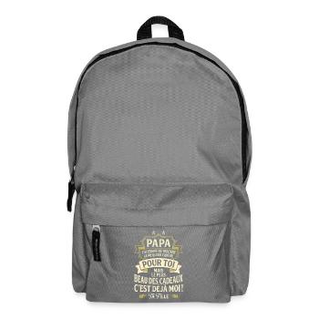 Cadeau Humour Papa De Fille - Sac à dos - gris éléphant - Devant