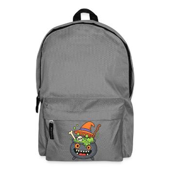 Cute Halloween Cauldron Monster - Backpack - elephant grey - Front