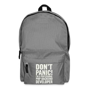Don't Panic I'm A Professional PHP Backend - Backpack - elephant grey - Front