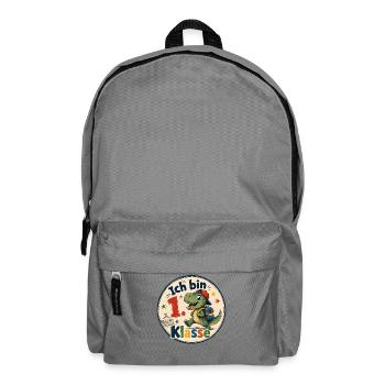 Ich bin 1. Klasse Dino - Rucksack - Mittelgrau - Vorne