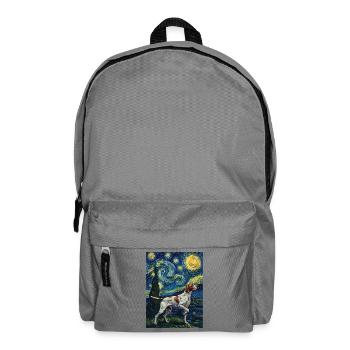 English Pointer Starry Night - Dog Dad Bird Dog - Backpack - elephant grey - Front