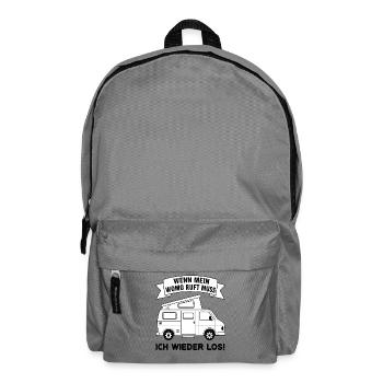 Wenn mein Wohnmobil ruft muss ich wieder los  - Rucksack - Mittelgrau - Vorne