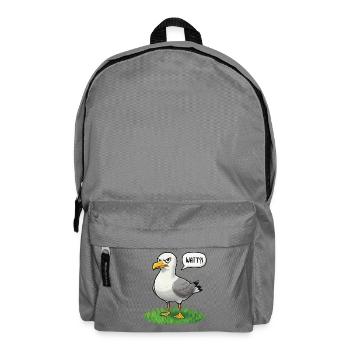 Watt Seagull Seabird Coast Beach Humor Saying - Backpack - elephant grey - Front