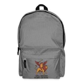 Winged monkey on lion with sword - Backpack - elephant grey - Front