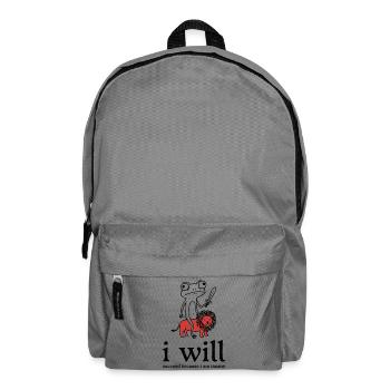 Froschritter with lion companion - Backpack - elephant grey - Front