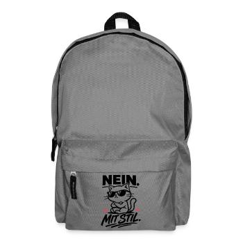 NO with style – cat with crossed arms - Backpack - elephant grey - Front