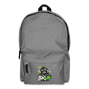 Bruh Raccoon Cool Graffiti Streetwear Style - Backpack - elephant grey - Front