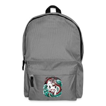 Japanese Kitsune Fox And Dragon In - Backpack - elephant grey - Front