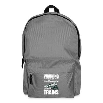 Warning I could talk about trains on the spur of the moment - Backpack - elephant grey - Front