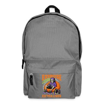 Skeleton Gamer Gaming Halloween - Backpack - elephant grey - Front