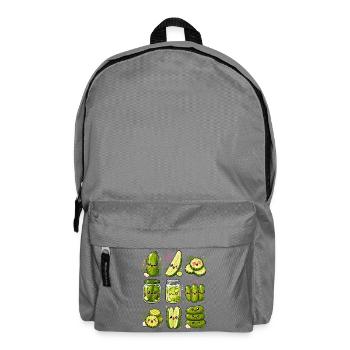 Concombres de Kawaii | Cornichons et mise en conserve - Sac à dos - gris éléphant - Devant