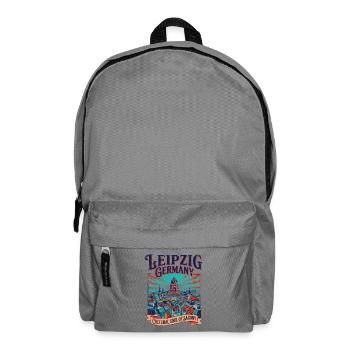 City Vintage Leipzig Germany Cultural Soul Of - Rucksack - Mittelgrau - Vorne