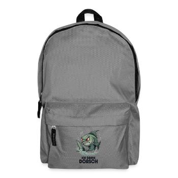 Ich dreh Dorsch – Lustiger Fisch Spruch - Rucksack - Mittelgrau - Vorne