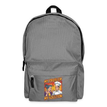 Sous Chef My Problem My Pictogram Dad Line Chef - Rucksack - Mittelgrau - Vorne