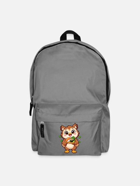 Baby Owl serviert eine Sushi-Nigiri-Platte - Rucksack - Mittelgrau