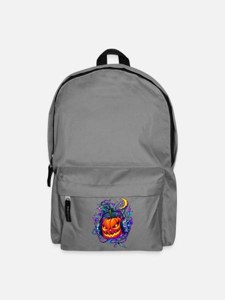 Neon Kürbis mit Kopfhörern - Rucksack - Mittelgrau