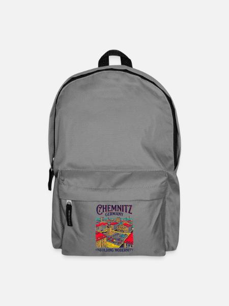 Retro Chemnitz Germany City Skyline Darmstadt - Rucksack - Mittelgrau