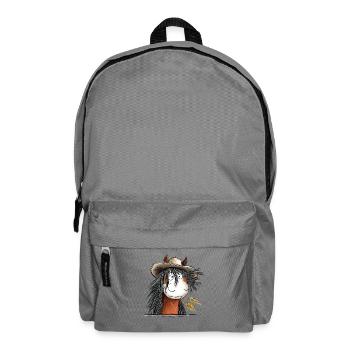 Westernpferd mit Strohhut - Rucksack - Mittelgrau - Vorne