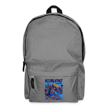 City Koblenz Germany Skyline River Sunset Art - Rucksack - Mittelgrau - Vorne