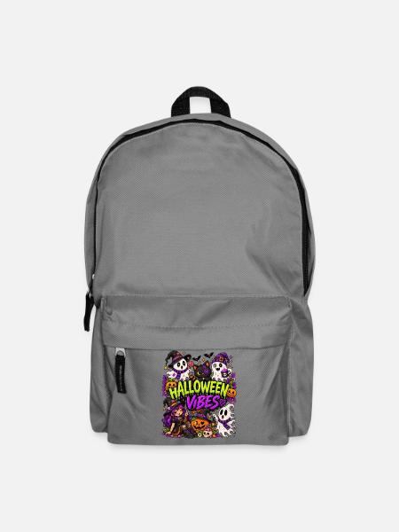 Happy Halloween Vibes gruselig Geister Katze - Rucksack - Mittelgrau
