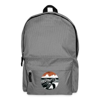 Meeresschildkröte Sonnenuntergangskreis Ozeankunst-Schildkröte - Rucksack - Mittelgrau - Vorne
