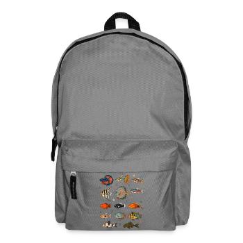 Tropische Fische | Aquarium & Zierfische - Rucksack - Mittelgrau - Vorne