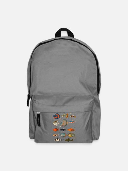 Tropische Fische | Aquarium & Zierfische - Rucksack - Mittelgrau
