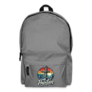 Vatertag Papitän - Papa ist der Beste Boot fahren - Rucksack - Mittelgrau - Vorne