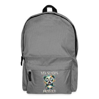 Nen Scheiß Muss Ich Altagshumor Panda  - Rucksack - Mittelgrau - Vorne