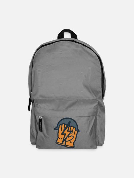 Isolierter Blitzhelm. - Rucksack - Mittelgrau