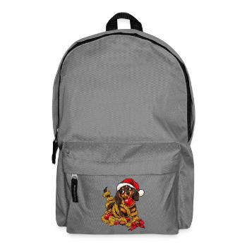 Weihnachten Dackel Hund Geschenkidee - Rucksack - Mittelgrau - Vorne