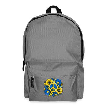 Ukraine Peace Zeichen mit Blumen Blau Gelb - Rucksack - Mittelgrau - Vorne