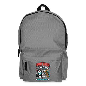 Ohne Katze ist alles doof Lustiger Katzenspruch - Rucksack - Mittelgrau - Vorne