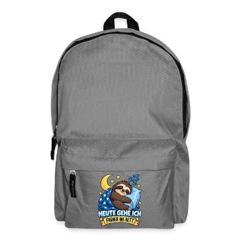 Süßes müdes Faultier Heute geh ich früher ins Bett - Rucksack - Mittelgrau - Vorne