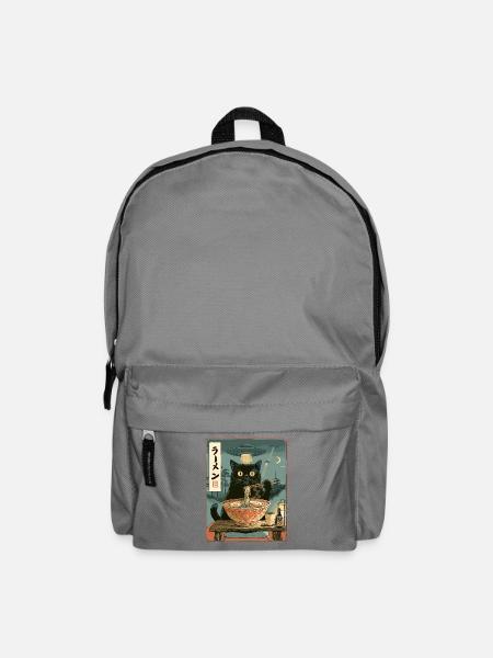 Katze, Ramen,UFO, Kawaii, Anime - Rucksack - Mittelgrau